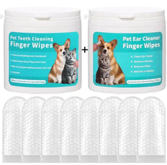 Pet Ear and Teeth Cleaning finger wipes